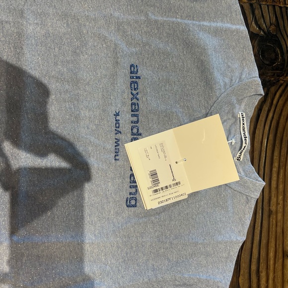 Alexander Wang Blue Glitter TShirt - Picture 8 of 8
